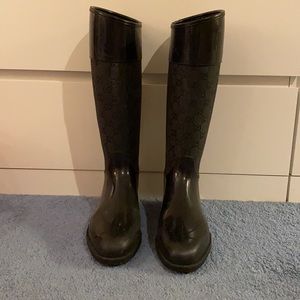 GUCCI Rain Boots Black Size 40